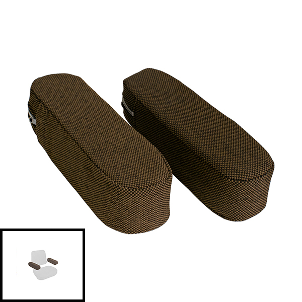 UT5422  Arm Rest Pair, Brown Fabric on Steel