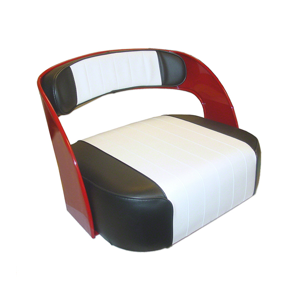 UT5480  Seat Cushion Assembly with Frame - Black & White Vinyl