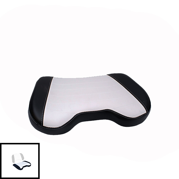 UA91422   Seat Bottom Cushion, Black & White Vinyl on Steel - Original Pleated