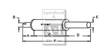 UCA30715     Vertical Round Muffler---Replaces T42286, A24103, A27105, CA-14