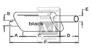 UJD31030     Vertical Muffler---Replaces AT13044, DR-7