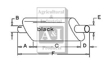 UJD31120    Vertical Oval Muffler---Replaces A-RE20224