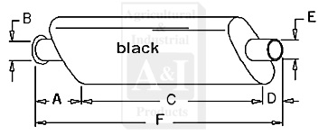 UJD31140    Vertical Oval Muffler---Replaces AR61074, R35637, DR-15  