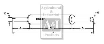 UM31409      Vertical Round Muffler---Replaces 510634M91, MF-25