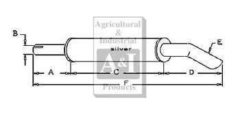 UM31321     Vertical Round Muffler with Curved Outlet---Replaces 890476M92, MF-31