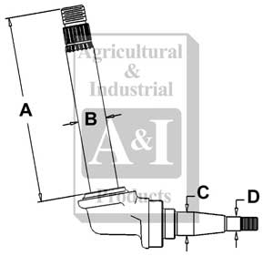 UT0077           Spindle(LH) or (RH)---Splined---Replaces 406266R92