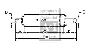 UT2073     Vertical Round Muffler---Replaces 303973R91, 264117R92, 637661C1, IH-12 