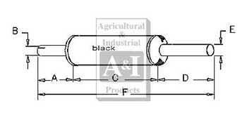 UT2076     Vertical Round Muffler---Replaces 398512R2, IH-17