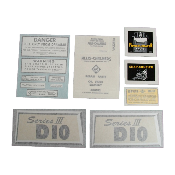 UA90913V  Complete Decal Set, D-10 Series III - Vinyl