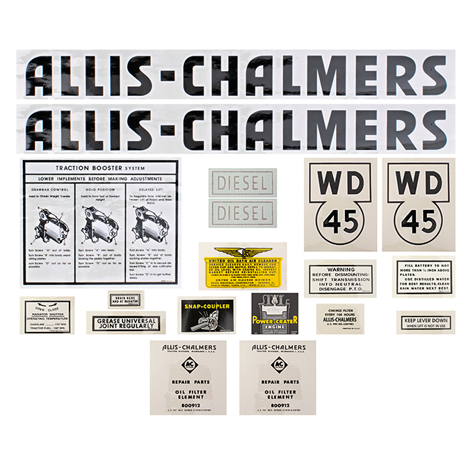 UA90861  Complete Decal Set, WD45 Diesel